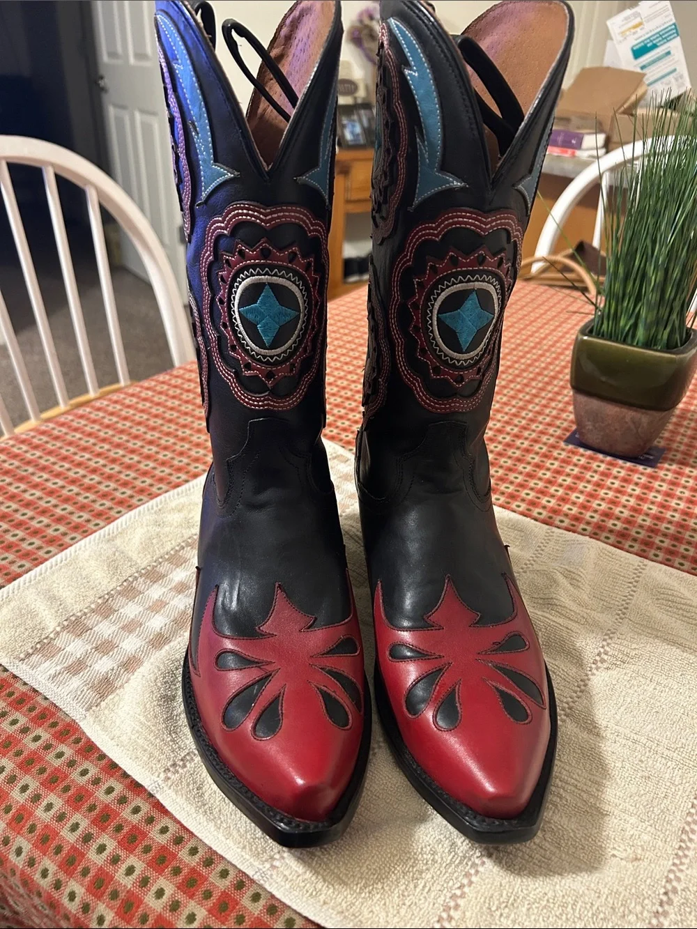 Dan Post Black and Red Western Boots